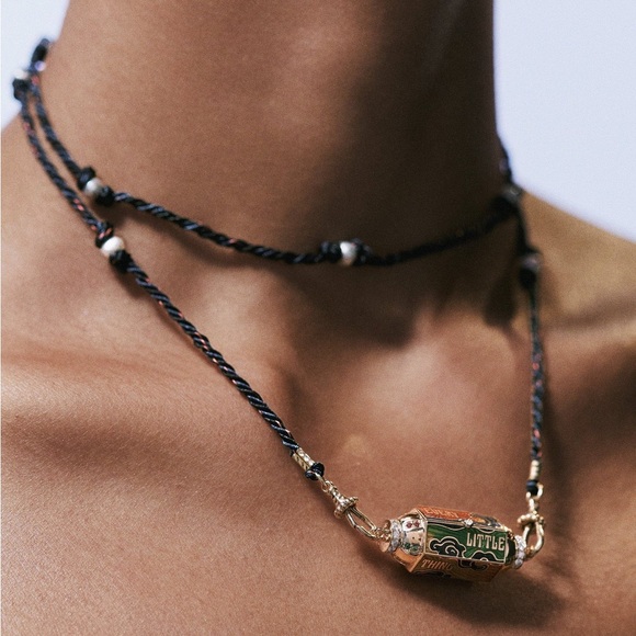 Marie Lichtenberg Mauli Cord Silky Blue and Black (73cm) - Picture 3 of 5